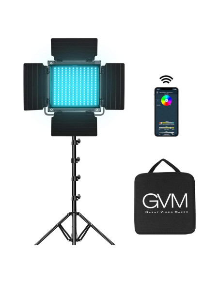 Luz de Video LED RGB GVM 800D con Control APP 40W