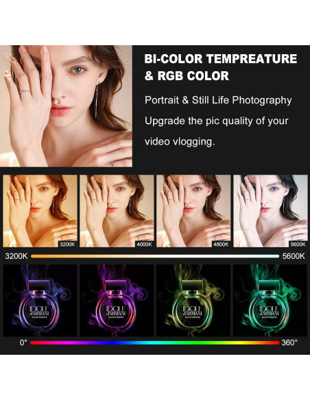 Luz de Video LED RGB GVM 800D con Control APP 40W