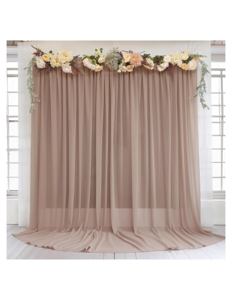 Cortinas de fondo taupe Wish Care 1.52m x 3.05m, chiffon