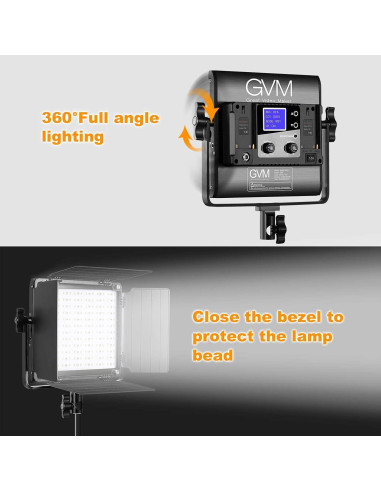 Luz de Video LED RGB GVM 800D con Control APP 40W