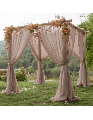 Cortinas de fondo taupe Wish Care 1.52m x 3.05m, chiffon