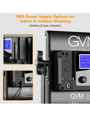 Luz de Video LED RGB GVM 800D con Control APP 40W