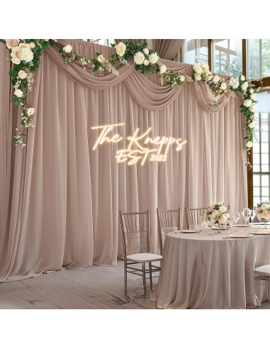 Cortinas de fondo taupe Wish Care 1.52m x 3.05m, chiffon