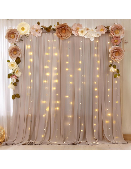 Cortinas de fondo taupe Wish Care 1.52m x 3.05m, chiffon