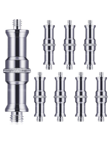 8 Adaptadores de Tornillo Macho 1/4 a 3/8 Zhengmy Aluminio