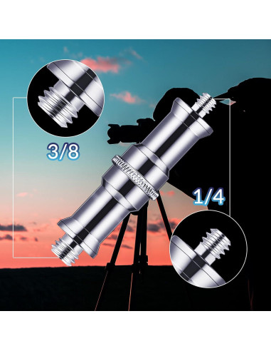 8 Adaptadores de Tornillo Macho 1/4 a 3/8 Zhengmy Aluminio