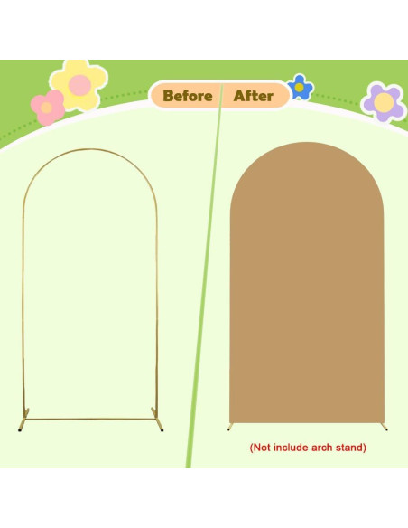 Cubierta de Arco de Boda Khaki 4x7.2m Doble Cara Spandex
