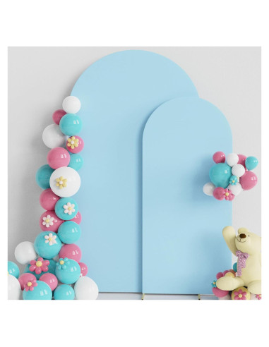 Cubierta de Arco de Boda Putros Spandex 2.2m x 1.2m y 1.8m x 0.8m Azul Polvoriento