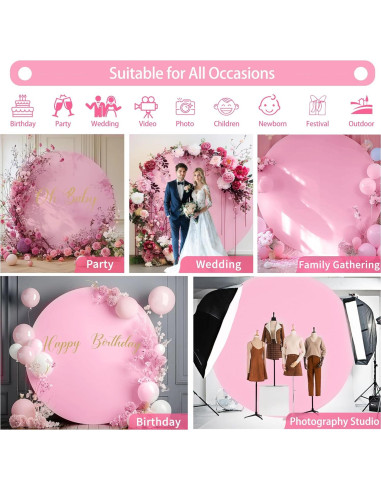 Cubierta de Fondo Redonda Rosa Gallety 2.18 m con Letrero Oh Baby