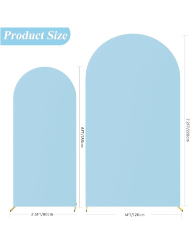 Cubierta de Arco de Boda Putros Spandex 2.2m x 1.2m y 1.8m x 0.8m Azul Polvoriento