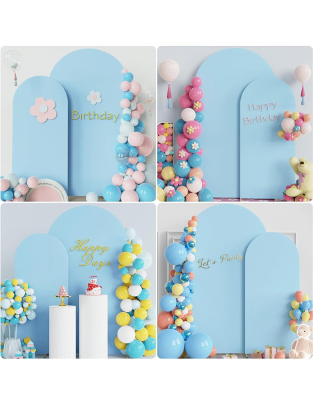 Cubierta de Arco de Boda Putros Spandex 2.2m x 1.2m y 1.8m x 0.8m Azul Polvoriento