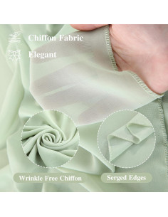Tela de Drapería Verde Salvia 1 Panel 5.49m Chiffon Partisky 2