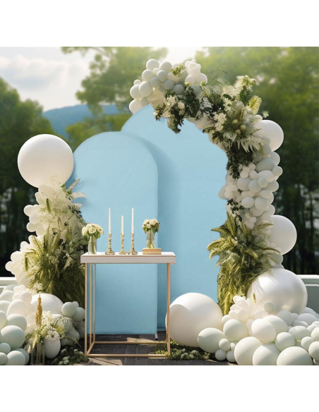 Cubierta de fondo de arco azul claro 2.01m SINSSOWL para bodas