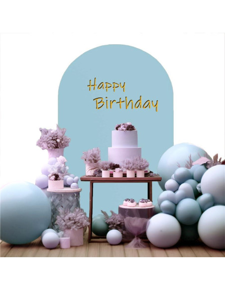 Cubierta de fondo de arco azul claro 2.01m SINSSOWL para bodas