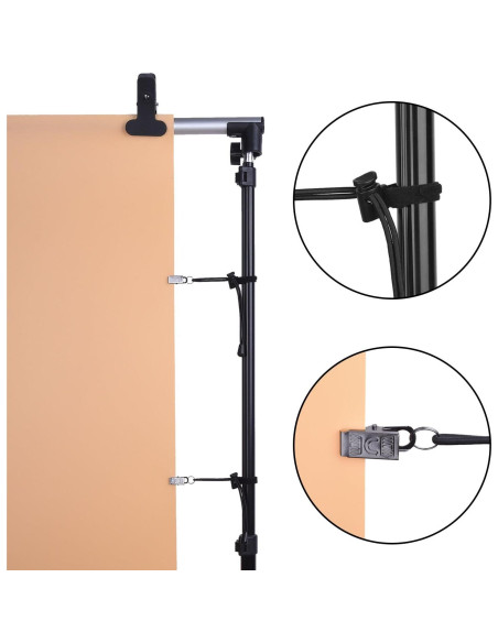 Soporte de Clips para Fondo de Estudio Mudder, 12 Piezas, Negro