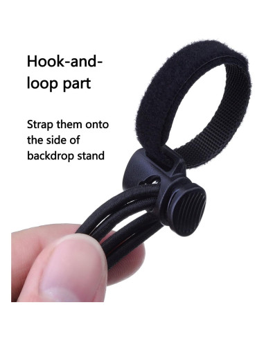 Soporte de Clips para Fondo de Estudio Mudder, 12 Piezas, Negro