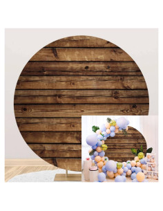 Cubierta de fondo redonda 2.3m madera marrón LFEEY
