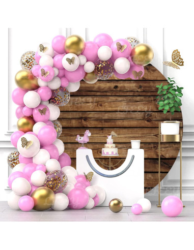 Cubierta de fondo redonda 2.3m madera marrón LFEEY