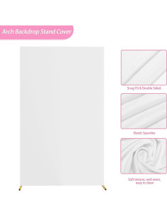 Cubierta de Arco de Boda Fomcet Spandex 2.01m x 1.22m Blanca 2
