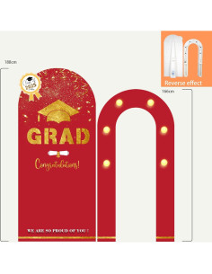 Cubierta de Soporte de Fondo de Graduación Ruxion 1.9m Oro Rojo 2