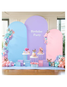 Cubiertas de fondo de arco Chiara 3 piezas Rosa Púrpura Azul