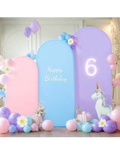 Cubiertas de fondo de arco Chiara 3 piezas Rosa Púrpura Azul 2