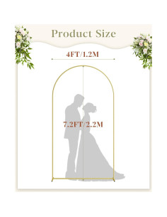Arco de Boda Aienvey Dorado 2.18M Soporte Metal Decorativo 2