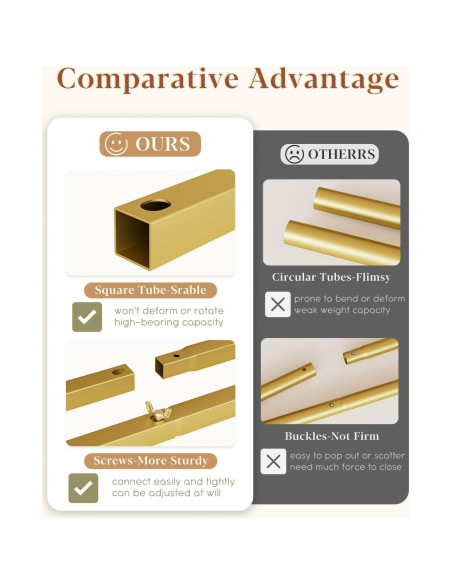 Arco de Boda Aienvey Dorado 2.18M Soporte Metal Decorativo