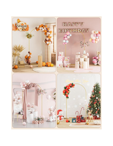 Arco de Boda Aienvey Dorado 2.18M Soporte Metal Decorativo