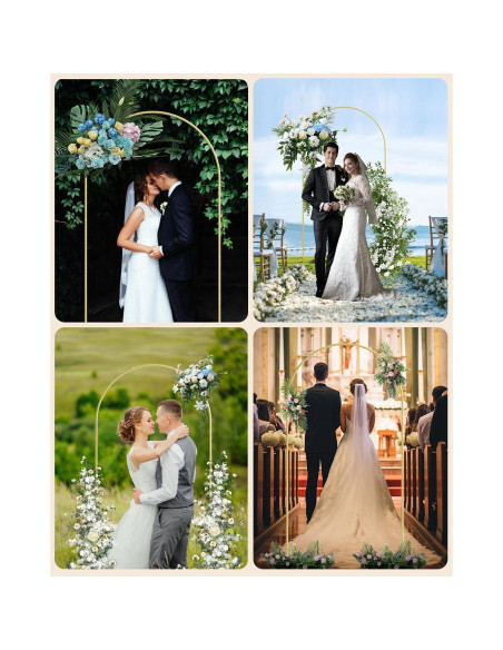 Arco de Boda Aienvey Dorado 2.18M Soporte Metal Decorativo