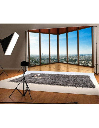 Fondo de Fotografía Vinilo Yeele 3.5x2.5m Ventana Rascacielos