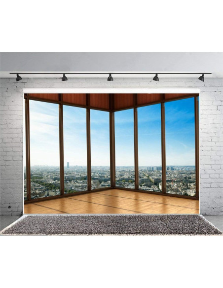 Fondo de Fotografía Vinilo Yeele 3.5x2.5m Ventana Rascacielos Fondo de Fotografía Vinilo Yeele 3.5x2.5m Ventana Rascacielos