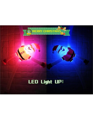 Tuberías Pop LED de Navidad AGRASIV 4 Pcs Juguetes Antiestrés