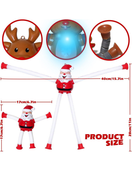 Tuberías Pop LED de Navidad AGRASIV 4 Pcs Juguetes Antiestrés Tuberías Pop LED de Navidad AGRASIV 4 Pcs Juguetes Antiestrés