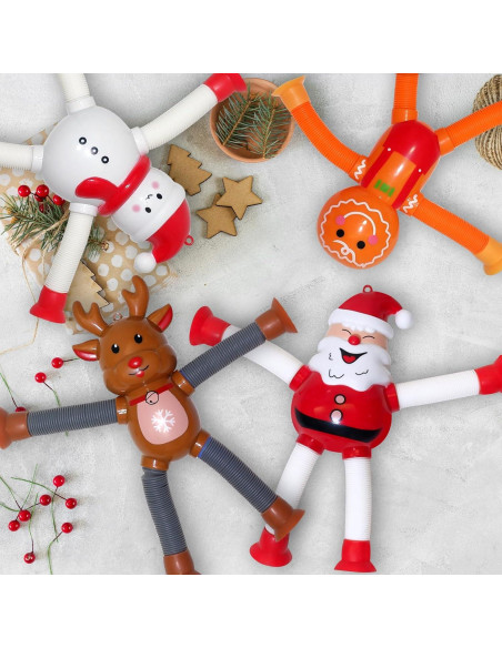 Tuberías Pop LED de Navidad AGRASIV 4 Pcs Juguetes Antiestrés Tuberías Pop LED de Navidad AGRASIV 4 Pcs Juguetes Antiestrés