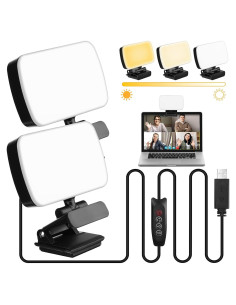 Yahenda Luz para Videoconferencias 2 Piezas 3 Modos USB