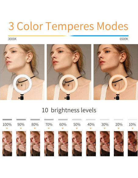 Luz de Anillo LED 15.24 cm MEZHER para Videoconferencias