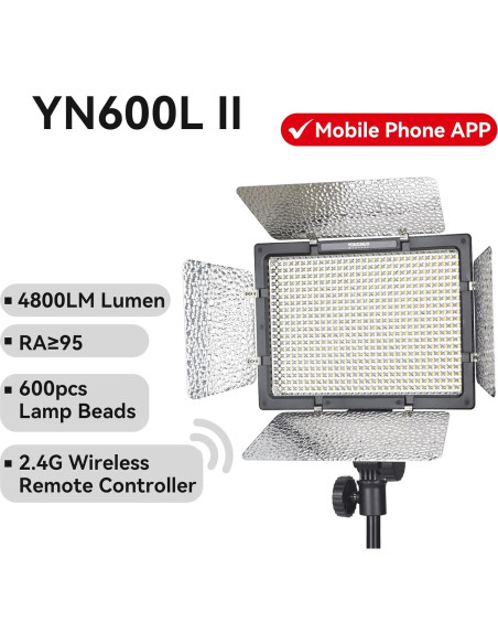 Luz de Video LED YONGNUO YN600L II 5600K Brillo Ajustable Luz de Video LED YONGNUO YN600L II 5600K Brillo Ajustable