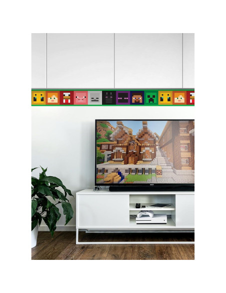 Borde de Papel Tapiz Despegable RoomMates Minecraft 457.2x15.2cm