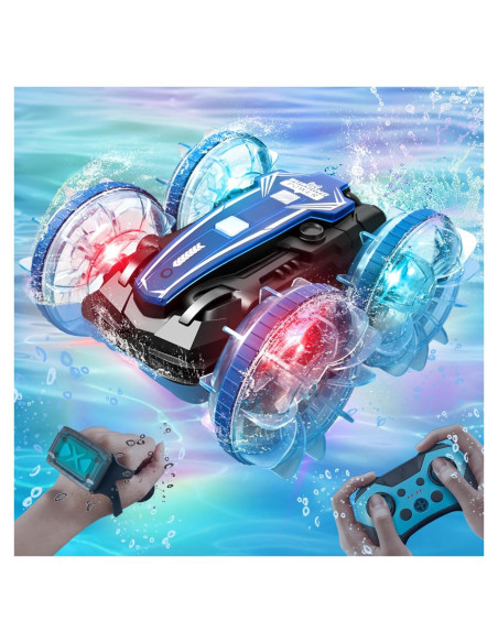 Coche RC Anfibio 4WD ENERHAMP 2024, Control Remoto, LED