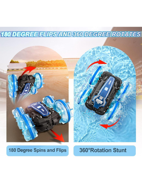 Coche RC Anfibio 4WD ENERHAMP 2024, Control Remoto, LED