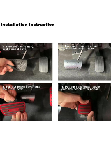 Cubiertas de Pedales Antideslizantes CKE para Toyota Corolla 2019-2025 y Cross 2022-2025 - Rojo