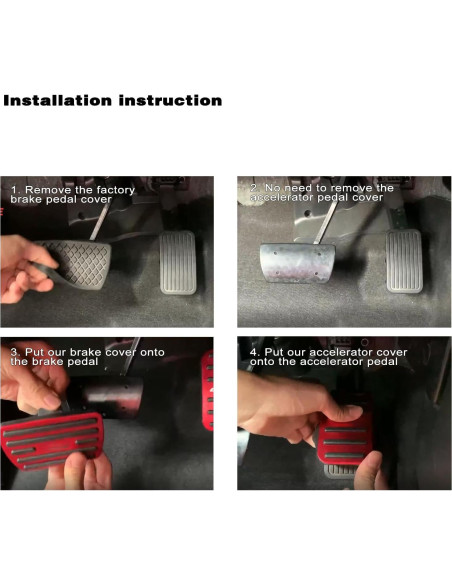 Cubiertas de Pedales Antideslizantes CKE para Toyota Corolla 2019-2025 y Cross 2022-2025 - Rojo