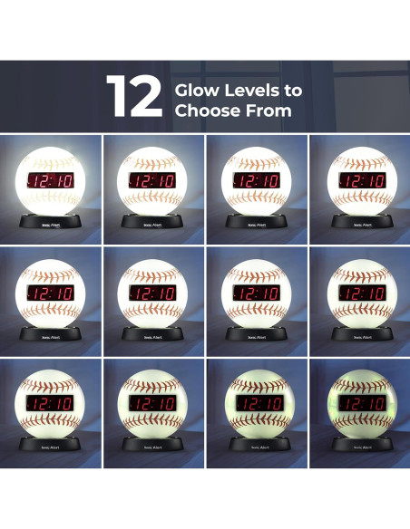 Reloj Despertador Digital Sonic Alert Béisbol - Volumen Ajustable