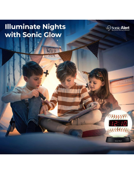 Reloj Despertador Digital Sonic Alert Béisbol - Volumen Ajustable