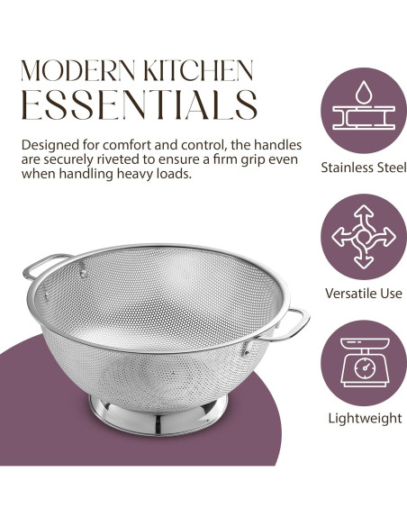 Colador Acero Inoxidable Bellemain 3QT y 5QT Apto Lavavajillas Colador Acero Inoxidable Bellemain 3QT y 5QT Apto Lavavajillas