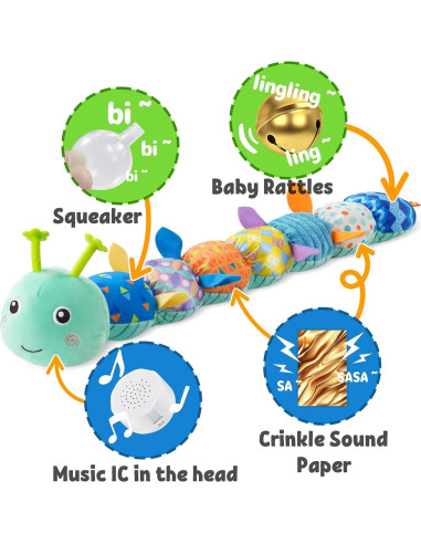 Juguete Musical Oruga LIGHTDESIRE para Bebés 0-12 Meses Azul