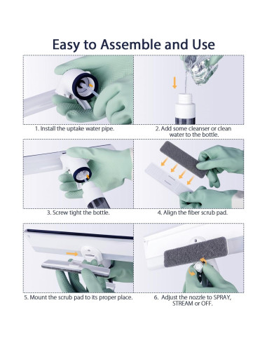 Limpiaparabrisas de Ventana Red Horn WS-02 4 en 1 con Spray