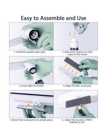 Limpiaparabrisas de Ventana Red Horn WS-02 4 en 1 con Spray