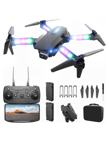 Dron BEZGAR RM con Cámara 1080P HD y Luces LED - Negro